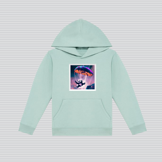 Panda Parachute Hood. Mint Green